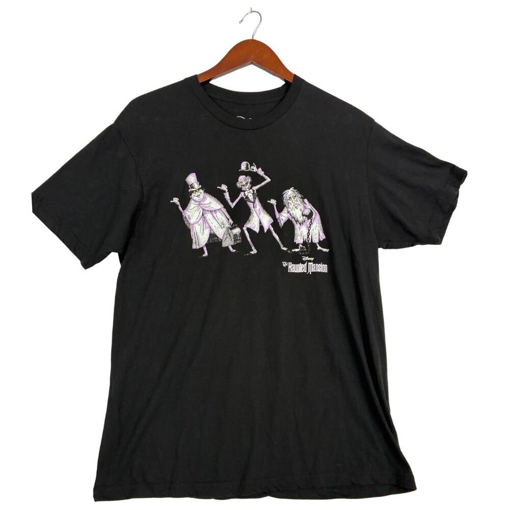 Disney Haunted Mansion Hitchhiking Ghosts T-Shirt Black Mens L Graphic Tee